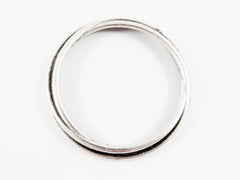 Large Intermingling Round Ring Closed Loop Pendant Connector - Matte Antique Silver Plated - 1 PC