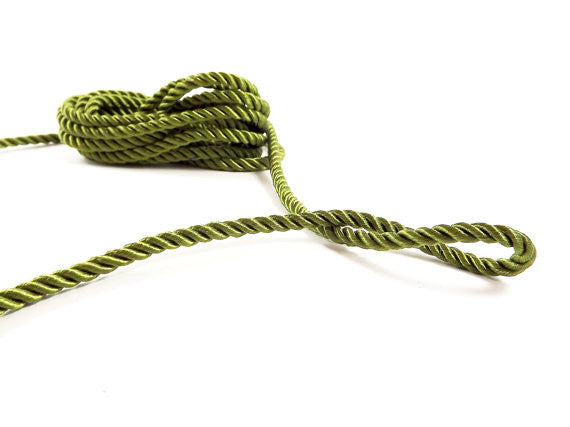 3.5mm Spinach Green Twisted Rayon Satin Rope Silk Braid Cord - 3 Ply T –  LylaSupplies