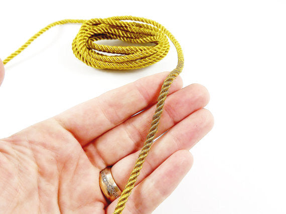 3.5mm Metallic Antique Gold Twisted Rayon Satin Rope Silk Braid Cord - –  LylaSupplies