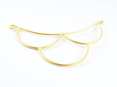 Handmade Collar Scallop Pendant Connector - 22k Matte Gold Plated - 1PC