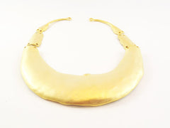 Large Organic Necklace Focal Collar Pendant Connector - 22k Matte Gold Plated - 1PC