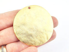 Large Organic Textured Round Dome Shaped - 22k Matte Gold Plated - 1PC