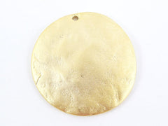 Large Organic Textured Round Dome Shaped - 22k Matte Gold Plated - 1PC