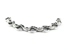 Medium Necklace Focal Collar Bar Pendant Connector With Loops - Matte Antique Silver Plated - 1PC