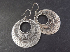 Deco Curl Statement Tribal Ethnic Silver Earrings - Authentic Turkish Style