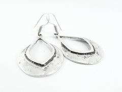 Tribal Teardrop Silver Ethnic Earrings - Authentic Turkish Style
