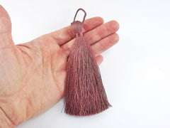 Extra Large Thick Dusty Mauve Silk Thread Tassels - 4.4 inches - 113mm - 1 pc