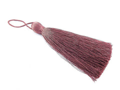 Extra Large Thick Dusty Mauve Silk Thread Tassels - 4.4 inches - 113mm - 1 pc