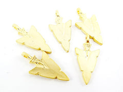 Cast Arrow Spear Head Charms - 22k Matte Gold Plated - 5pc