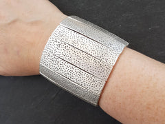 Gamze Stretchy Silver Statement Bracelet - Authentic Turkish Style