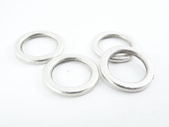 20mm Plain Round Ring Closed Loop Pendant Connector - Matte Antique Silver Plated - 4 PC