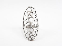 Matris Silver Ethnic Tribal Boho Geometric Statement Ring - Authentic Turkish Style