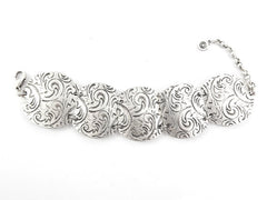 Baroque Floral Pattern Inspired Ethnic Statement Bracelet - Authentic Turkish Style