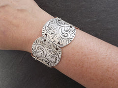 Baroque Floral Pattern Inspired Ethnic Statement Bracelet - Authentic Turkish Style
