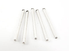 Simple Plain Rod Bar Charm Pendant - Matte Antique Silver Plated - 5pc