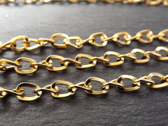 Twisted Pressed Cable Chain - 22k Matte Gold Plated - 1 Meter or 3.3 Feet
