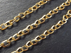 Twisted Pressed Cable Chain - 22k Matte Gold Plated - 1 Meter or 3.3 Feet