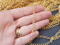 5mm Cable Chain - 22k Matte Gold Plated - 1 Meter or 3.3 Feet