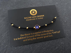 Black Evil Eye Bracelet, Good Luck Gift, Protection, Lucky, Friendship Bracelet, Turkish Nazar