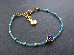 Light Blue Evil Eye Bracelet, Good Luck Gift, Protect, Lucky, Friendship Bracelet, Turkish Eye Nazar