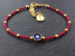 Red Evil Eye Bracelet, Good Luck Gift, Protect, Lucky, Friendship Bracelet, Turkish Eye Nazar