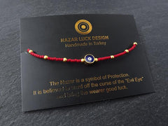 Red Evil Eye Bracelet, Good Luck Gift, Protect, Lucky, Friendship Bracelet, Turkish Nazar