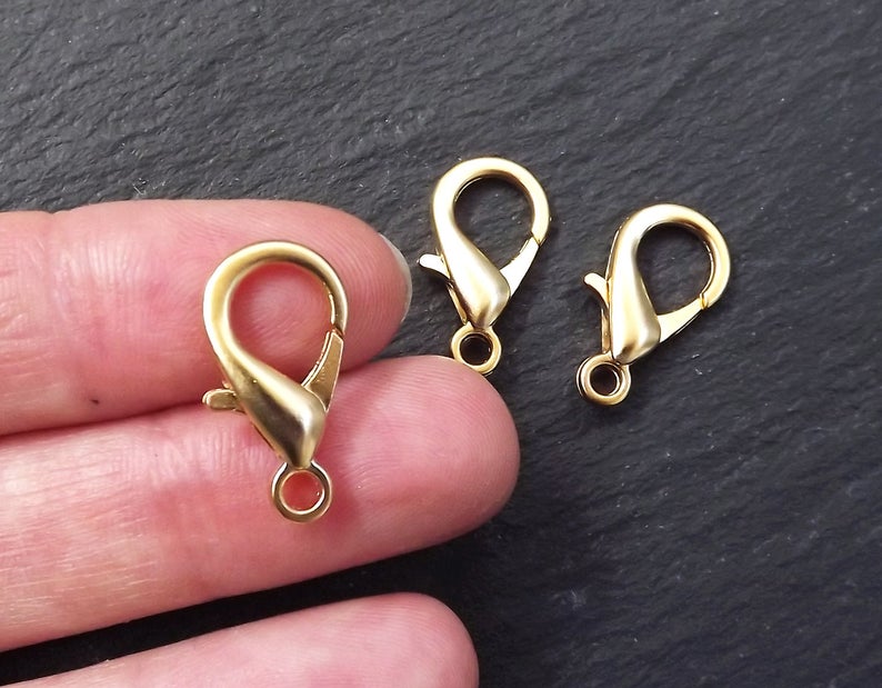 Large Gold Lobster Clasp, Lobster Claw, Gold Clasps, Parrot Clasps, Go –  LylaSupplies