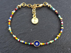 Rainbow Evil Eye Bracelet, Good Luck Gift, Protect, Lucky, Friendship Bracelet, Turkish Nazar