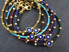 Turquoise Evil Eye Bracelet, Good Luck Gift, Protect, Lucky, Friendship Bracelet, Turkish Nazar