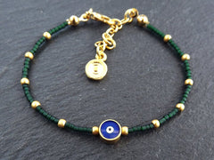Green Evil Eye Bracelet, Good Luck Gift, Protect, Lucky, Friendship Bracelet, Turkish Nazar