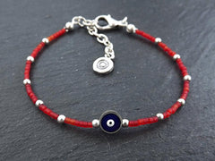 Red Evil Eye Bracelet, Good Luck Gift, Protective Bracelet, Friendship Bracelet, Nazar