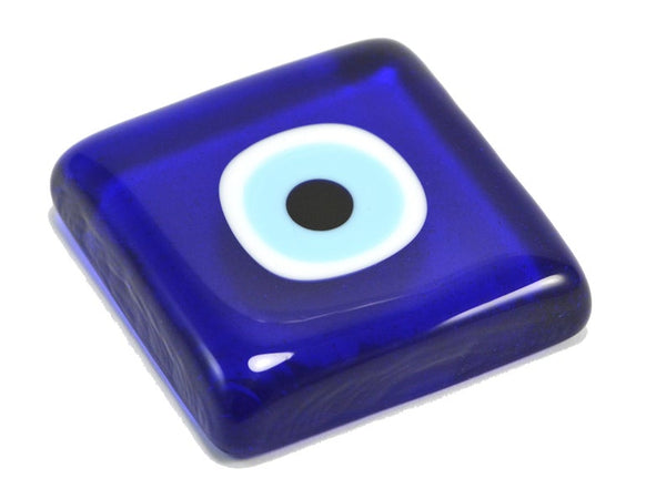 Square Blue Evil Eye Ornament, Handmade Turkish Nazar, Evil Eye Gift, Amulet, Talisman,