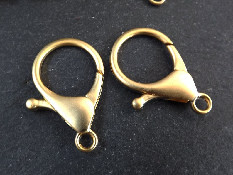 Extra Large Gold Lobster Clasp, Gold Claw Clasps, Parrot Clasps
