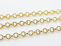 2.5mm Rolo Chain - 22k Gold Plated - 1 Meter or 3.3 Feet