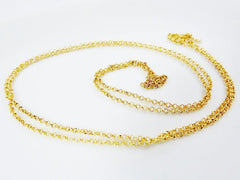 2mm Gold Rolo Chain Round Link, Gold Chain, Bracelet Necklace Chain Jewelry Supplies - 22k Gold Plated - 1 Meter or 3.3 Feet