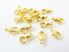 15 TINY 22k Matte Gold Plated Lobster Claw - Parrot Clasps