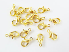 15 TINY 22k Matte Gold Plated Lobster Claw - Parrot Clasps