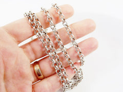 5mm Rolo Chain - Matte Antique Silver Plated - 1 Meter or 3.3 Feet