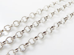 5mm Rolo Chain - Matte Antique Silver Plated - 1 Meter or 3.3 Feet