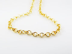3mm Rolo Chain - 22k Gold Plated - 1 Meter or 3.3 Feet