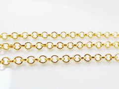 3mm Rolo Chain - 22k Gold Plated - 1 Meter or 3.3 Feet