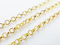 3mm Rolo Chain - 22k Gold Plated - 1 Meter or 3.3 Feet