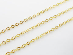 2.5mm Delicate Cable Chain - 22k Matte Gold Plated - 1 Meter or 3.3 Feet