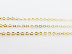 2.5mm Delicate Cable Chain - 22k Matte Gold Plated - 1 Meter or 3.3 Feet