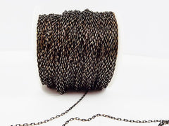 2.5 x 1mm Black Gold Brass Delicate Cable Chain - 1 Meter or 3.3 Feet