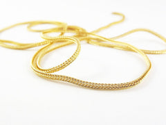 Gold Foxtail Chain, Bali Woven Rope Chain, Braided Chain, 1.5mm Gold Plated Fox Tail Snake Chain, 22k Matte Gold Plated, 1 Meter