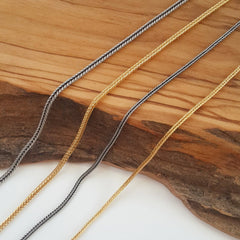 Gold Foxtail Chain, Bali Woven Rope Chain, Braided Chain, 1.5mm Gold Plated Fox Tail Snake Chain, 22k Matte Gold Plated, 1 Meter