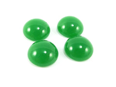 4pcs Green Czech Round Glass Dome Cabochon Beads - 14mm