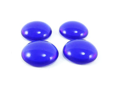4pcs 14mm Blue Czech Round Glass Dome Cabochon Beads