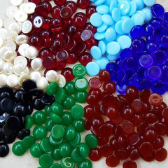 10pcs 14mm Ivory Pearl Round Plastic Dome Cabochon Beads